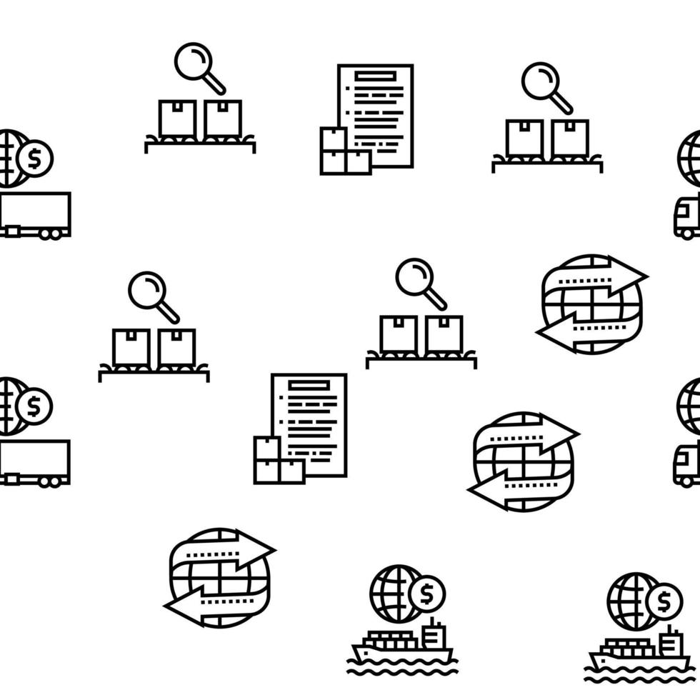 Export Import Logistic Vector Seamless Pattern