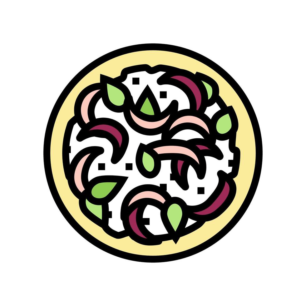 salad with onion ingredient color icon vector illustration