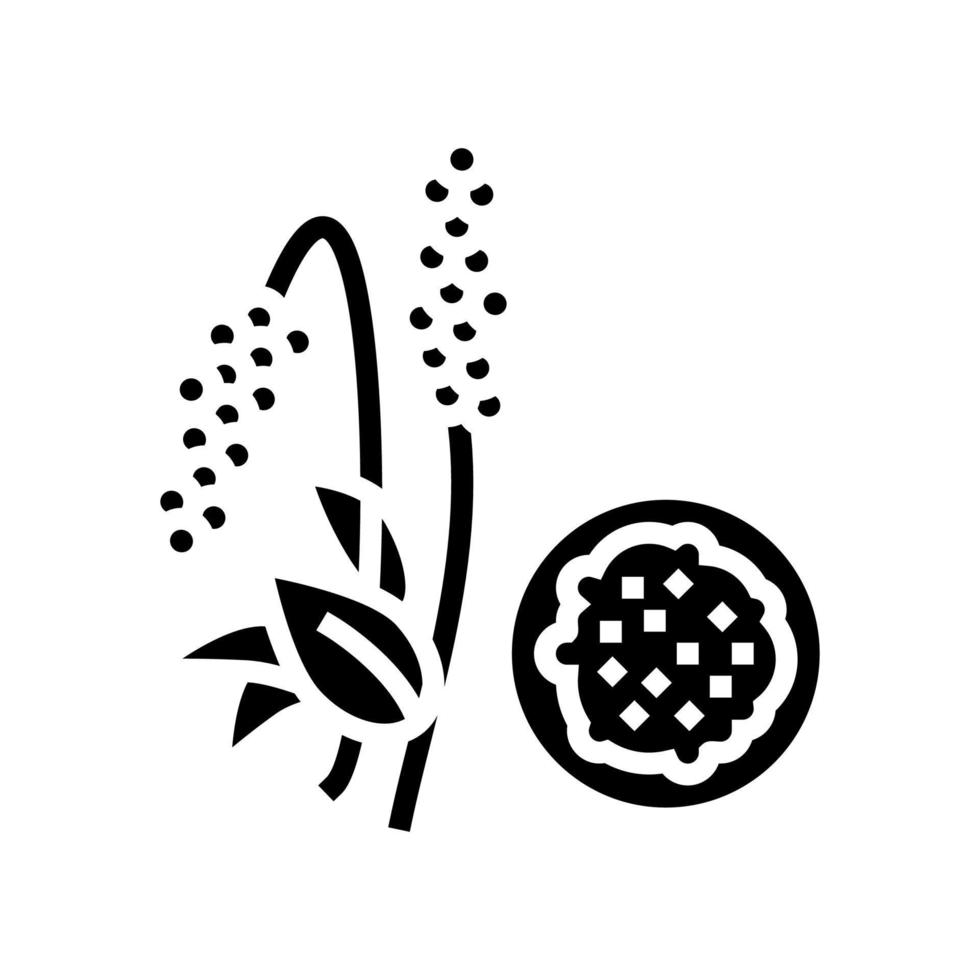 ilustración de vector de icono de glifo de grano de amaranto