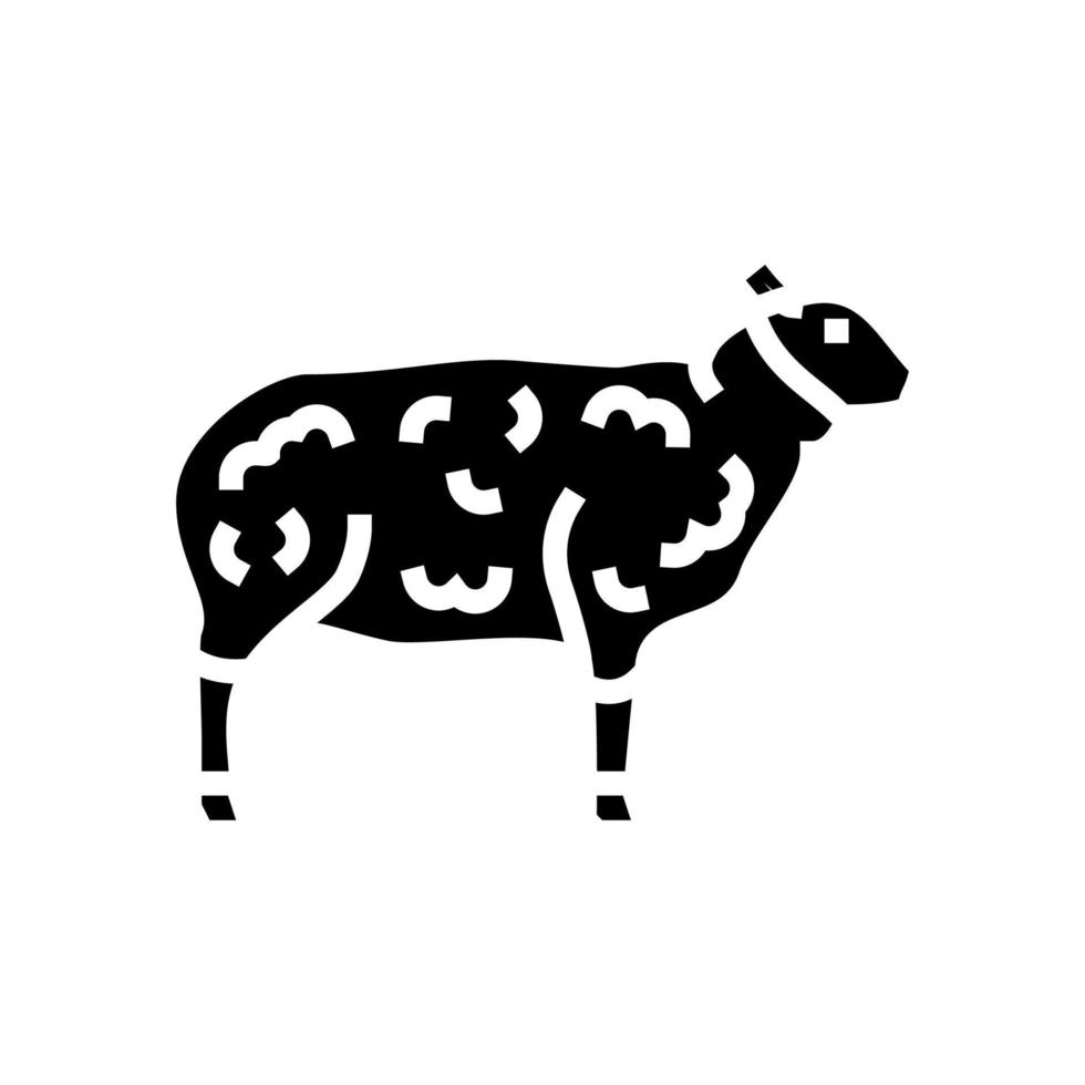 sheep domestic animal glyph icon vector illustration