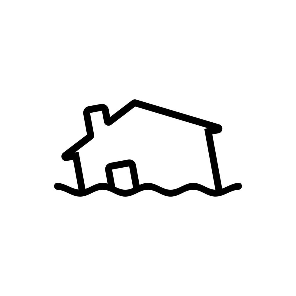 Tsunami icon vector. Isolated contour symbol illustration vector