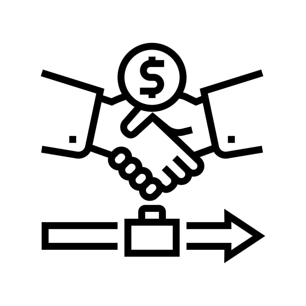 severance pay allowance line icon vector illustration