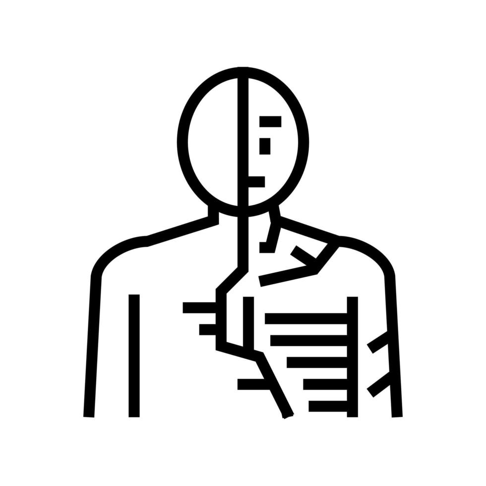 android robot human line icon vector illustration