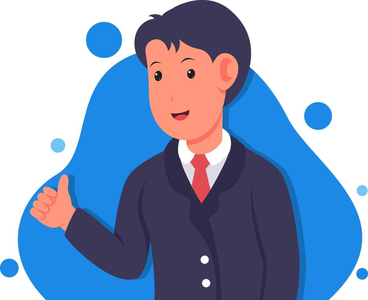 portrait of a man giving thumbs up vector