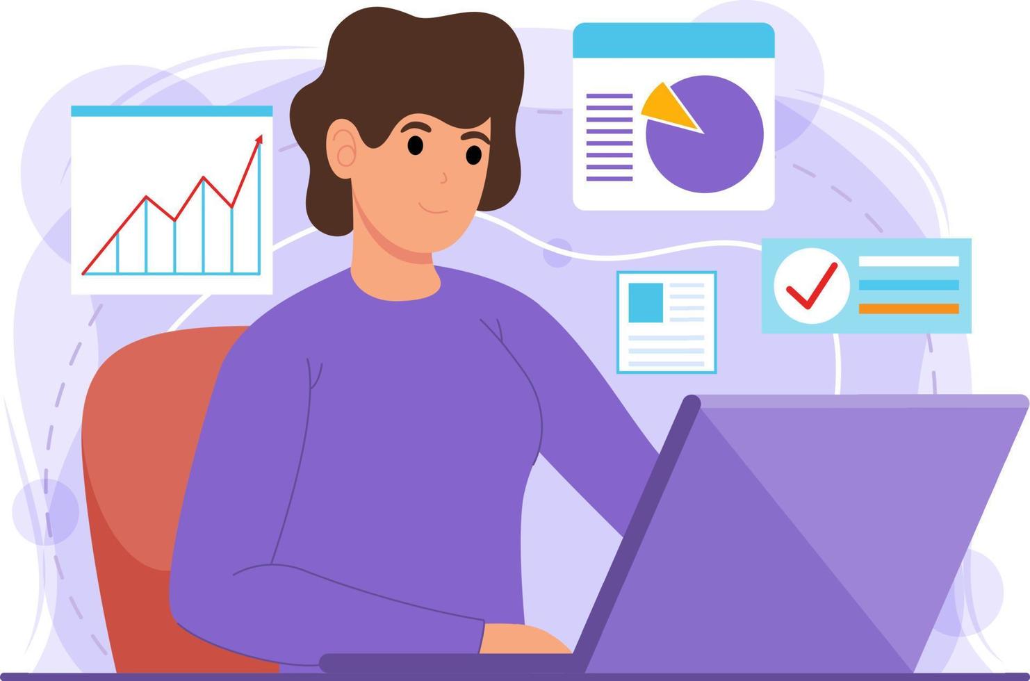 Business man working hard , stock financial trade market diagram. vector