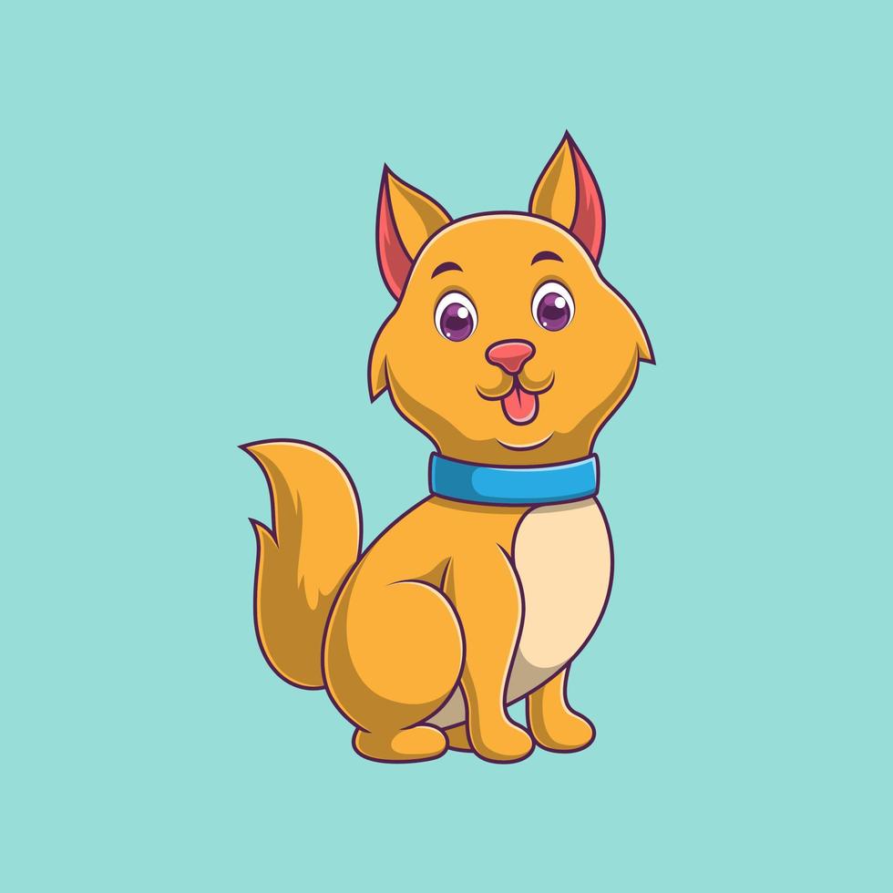 lindo perro de dibujos animados sobre fondo de colores vector