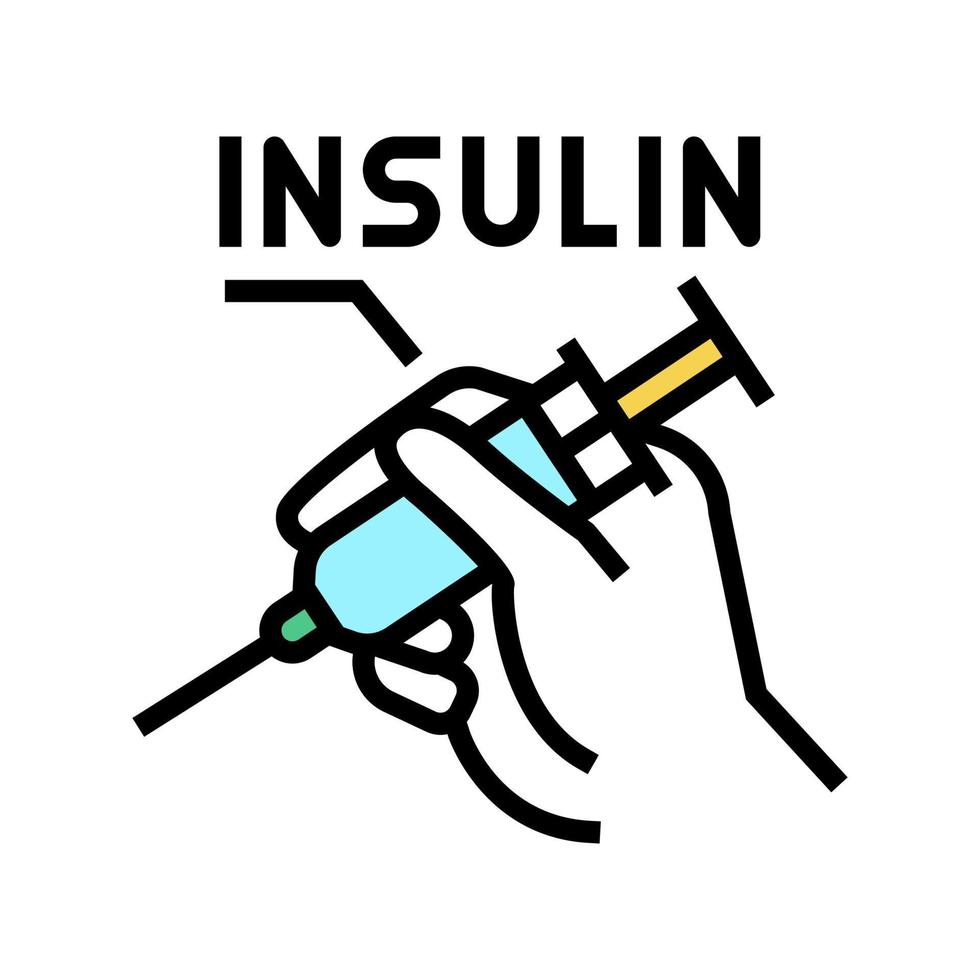 insulin syringe color icon vector illustration