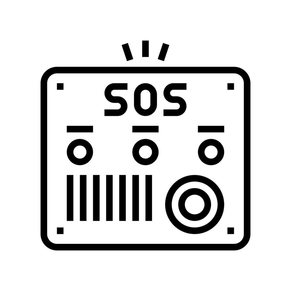 sos panel for old people line icon vector illustration