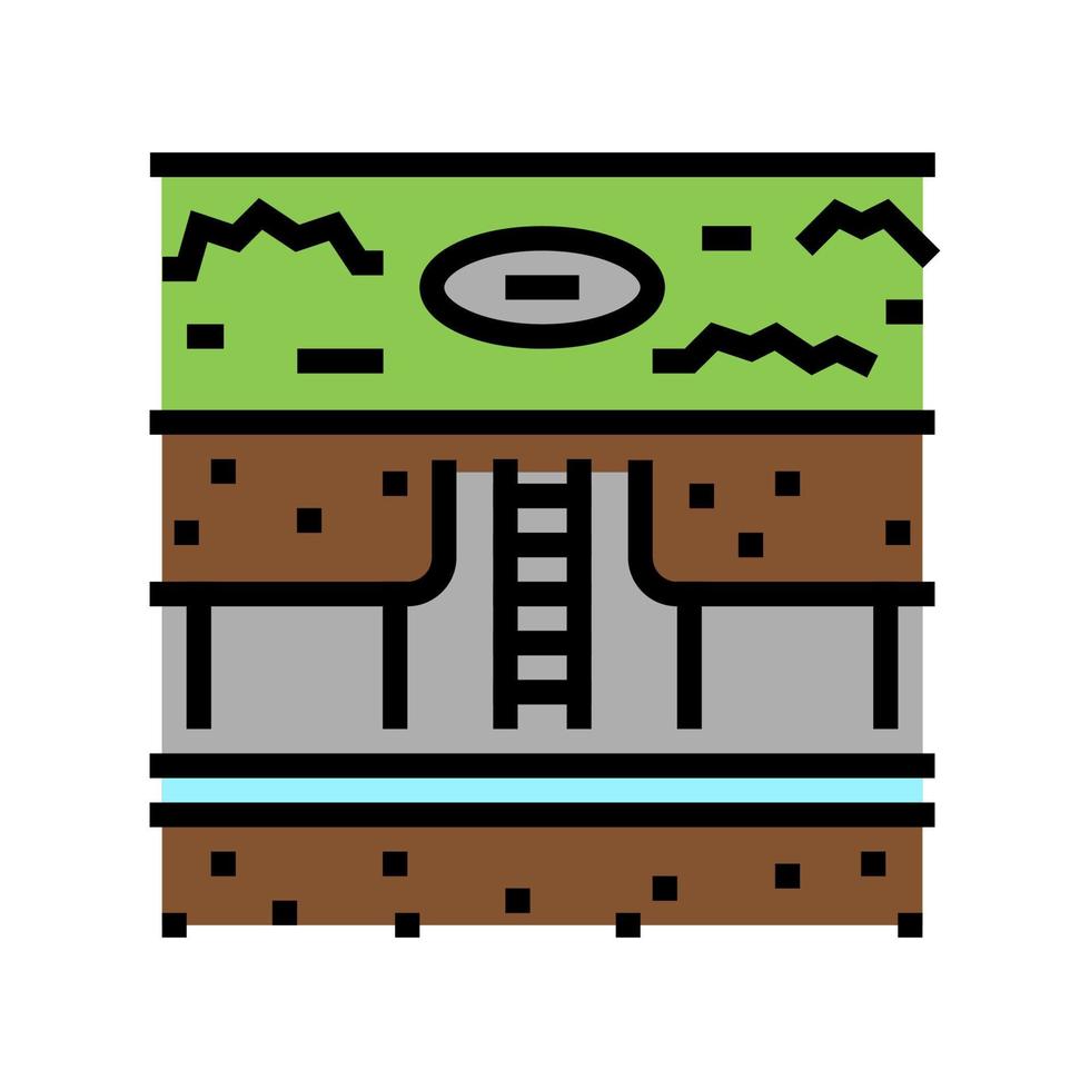 sewerage communication land color icon vector illustration