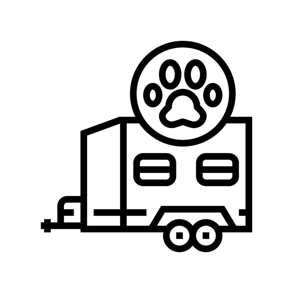 animal transportation trailer line icon vector illustration