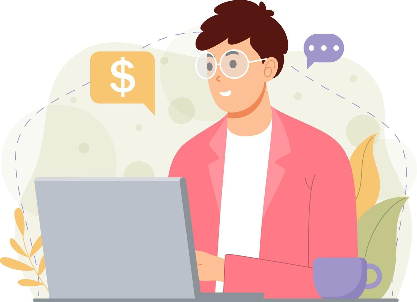 Programmers concept with flat design vector