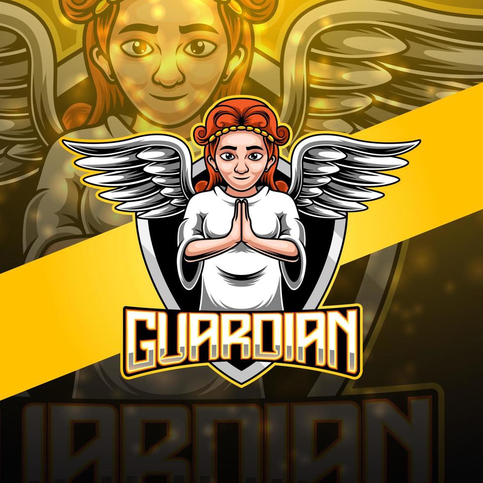 diseño de logotipo de mascota guardian esport vector