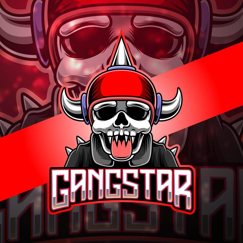 diseño de logotipo de mascota gangstar esport vector