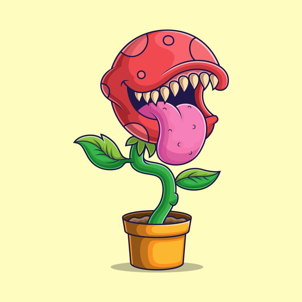 ilustración de plantas monstruosas. icono de vectores