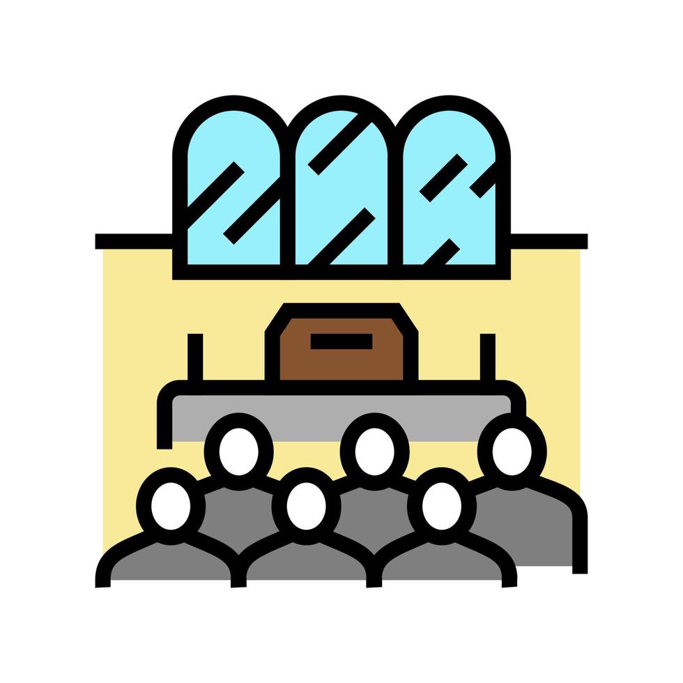 farewell room color icon vector illustration