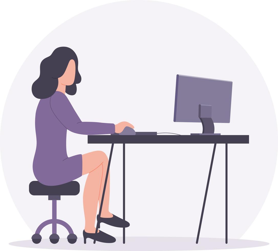 Woman working at the office vector