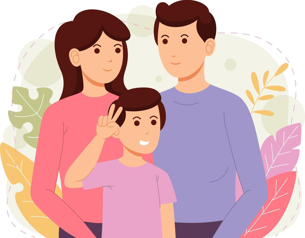portrait of a happy family vector