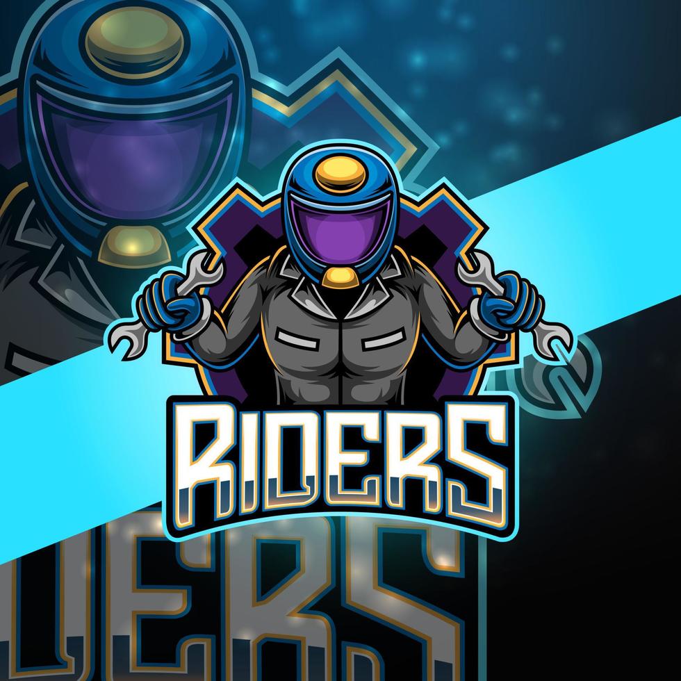 Riders esport mascot logo design vector