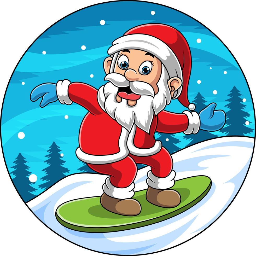 santa cartoon illustration playing sky vector