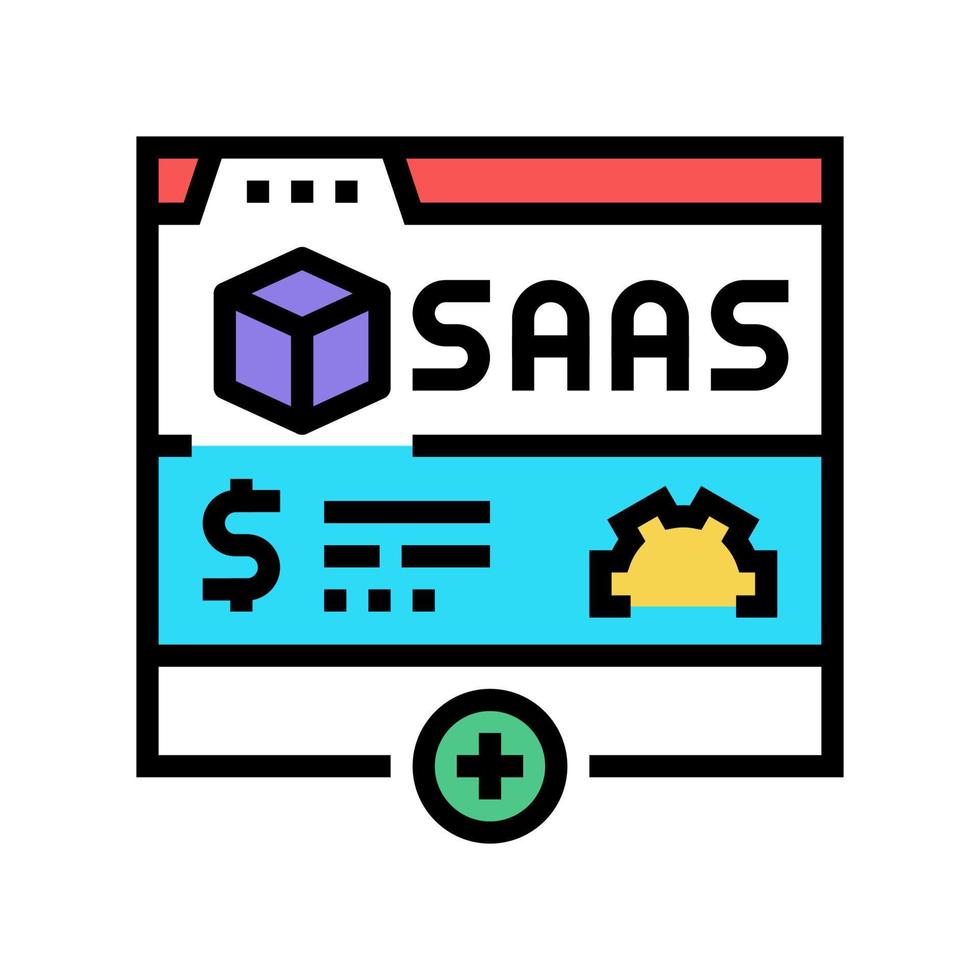 ilustración de vector de icono de color de suscripción saas