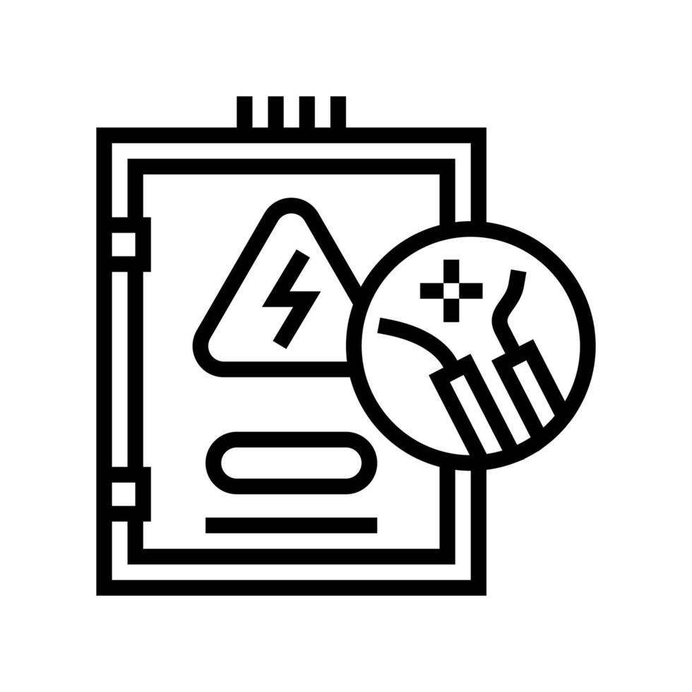 ilustración de vector de icono de línea de reparación eléctrica