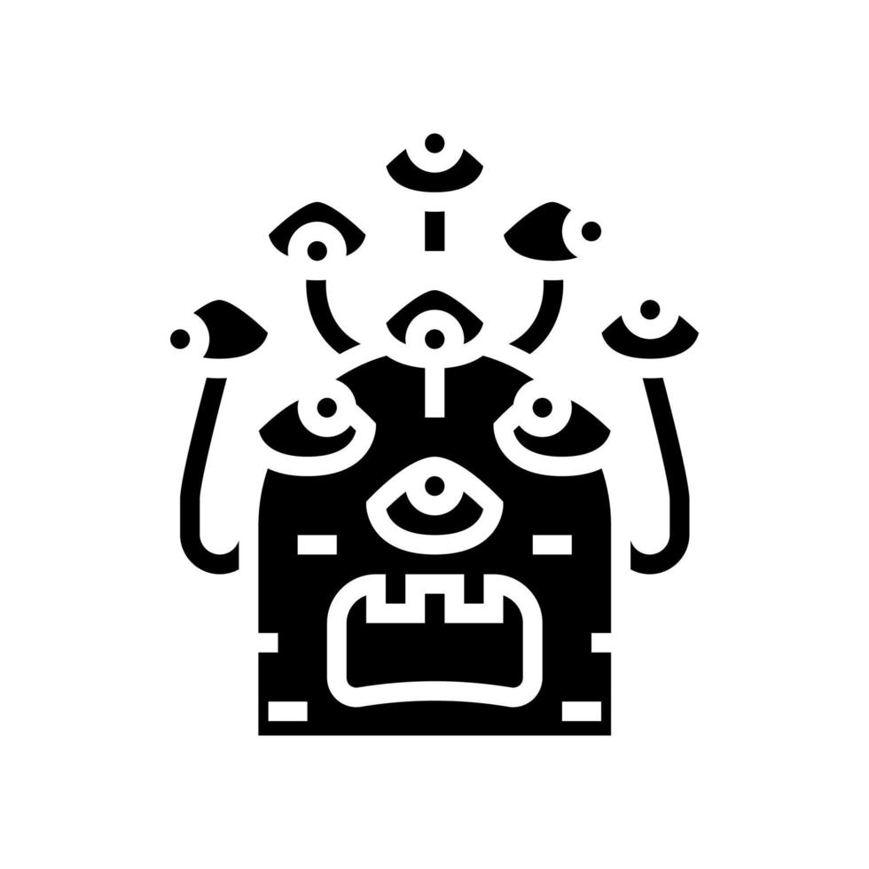 alien with nine eyes glyph icon vector illustration