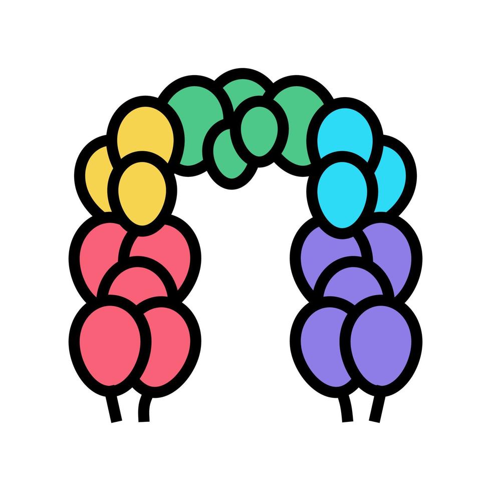 globo arco y columna color icono vector ilustración
