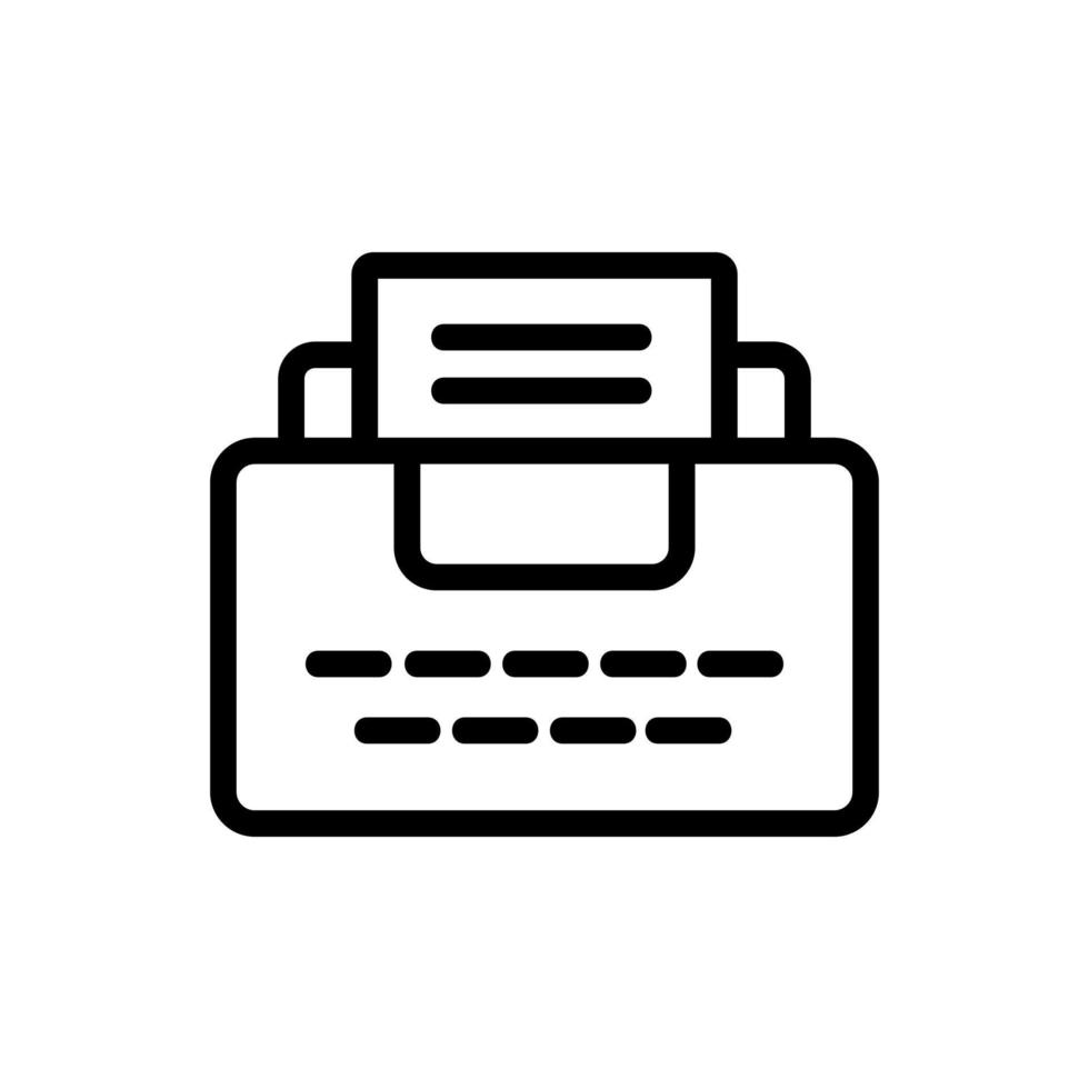 typewriter icon vector. Isolated contour symbol illustration vector