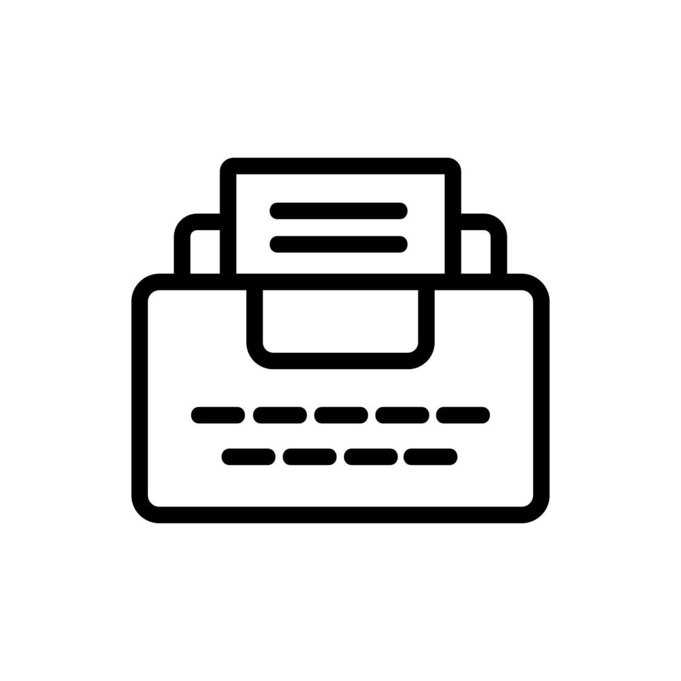 typewriter icon vector. Isolated contour symbol illustration vector