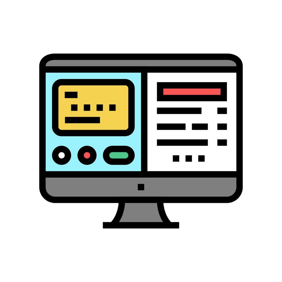 electronic online card color icon vector illustration
