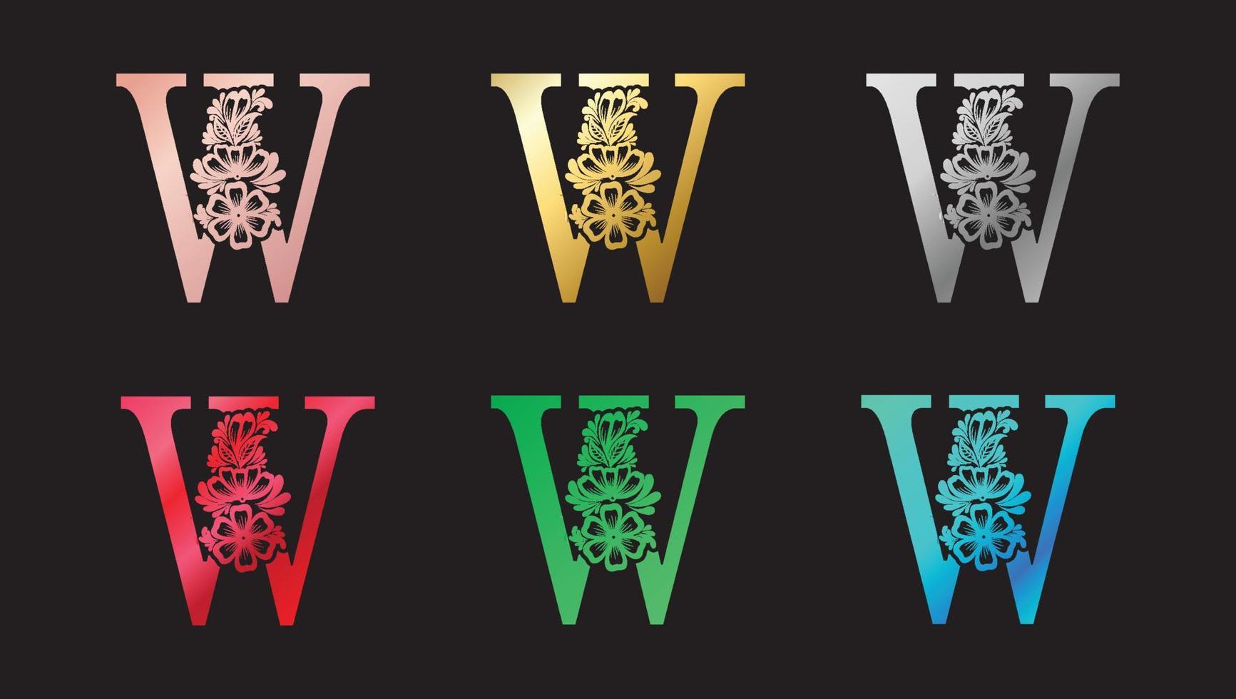 Letter W Colorful Gradients logo vector