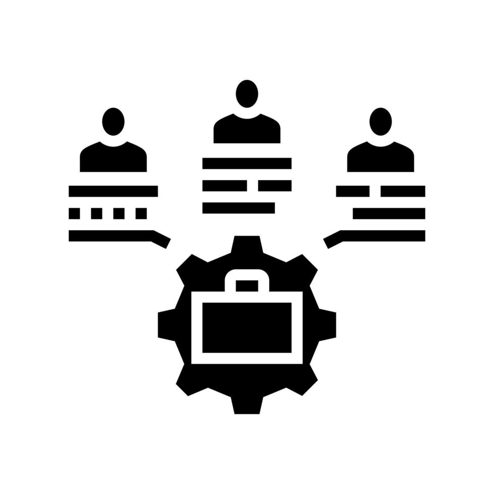 settings of business crowdsoursing glyph icon vector illustration
