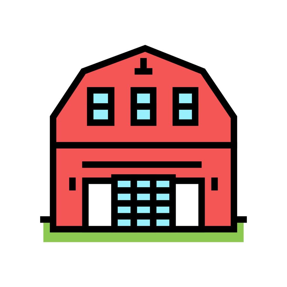 barndominium casa color icono vector ilustración