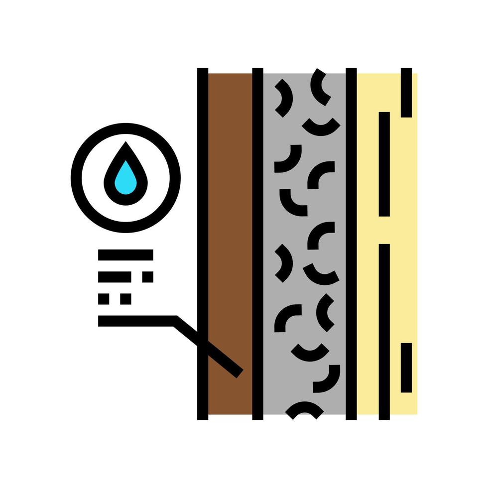 waterproofing house wall layer color icon vector illustration