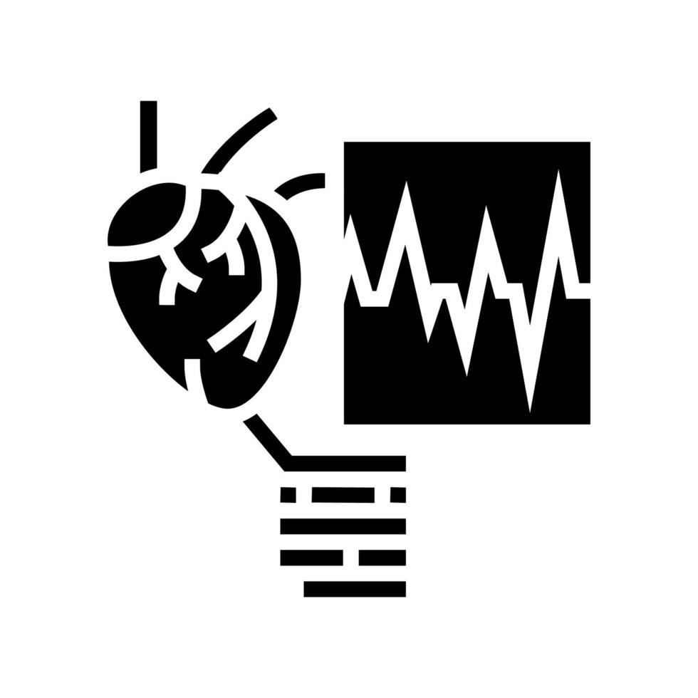 ilustración de vector de icono de glifo de latidos cardíacos irregulares