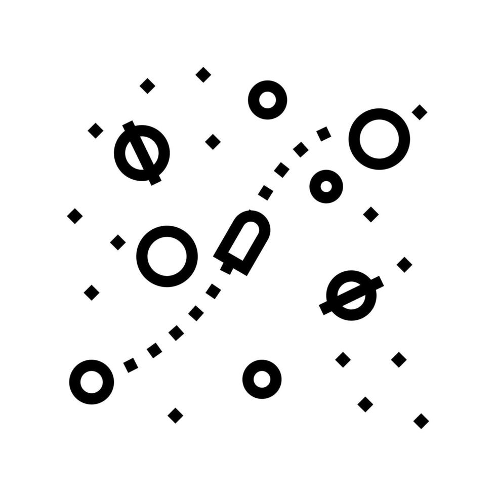 cosmic way between planets line icon vector illustration
