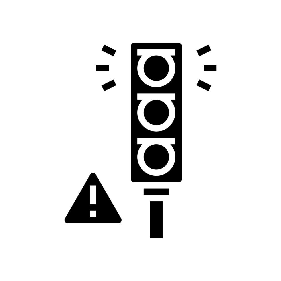 prohibition traffic light for safe children glyph icon vector illustration