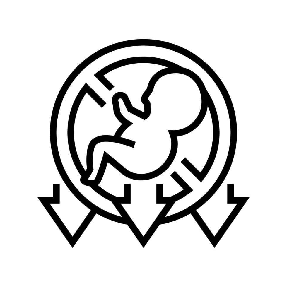 ilustración de vector de icono de línea de bebé de aborto espontáneo