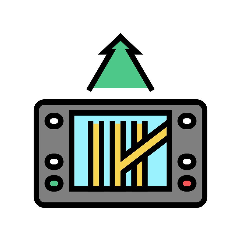 Ilustración de vector de icono de color de dispositivo de navegación gps