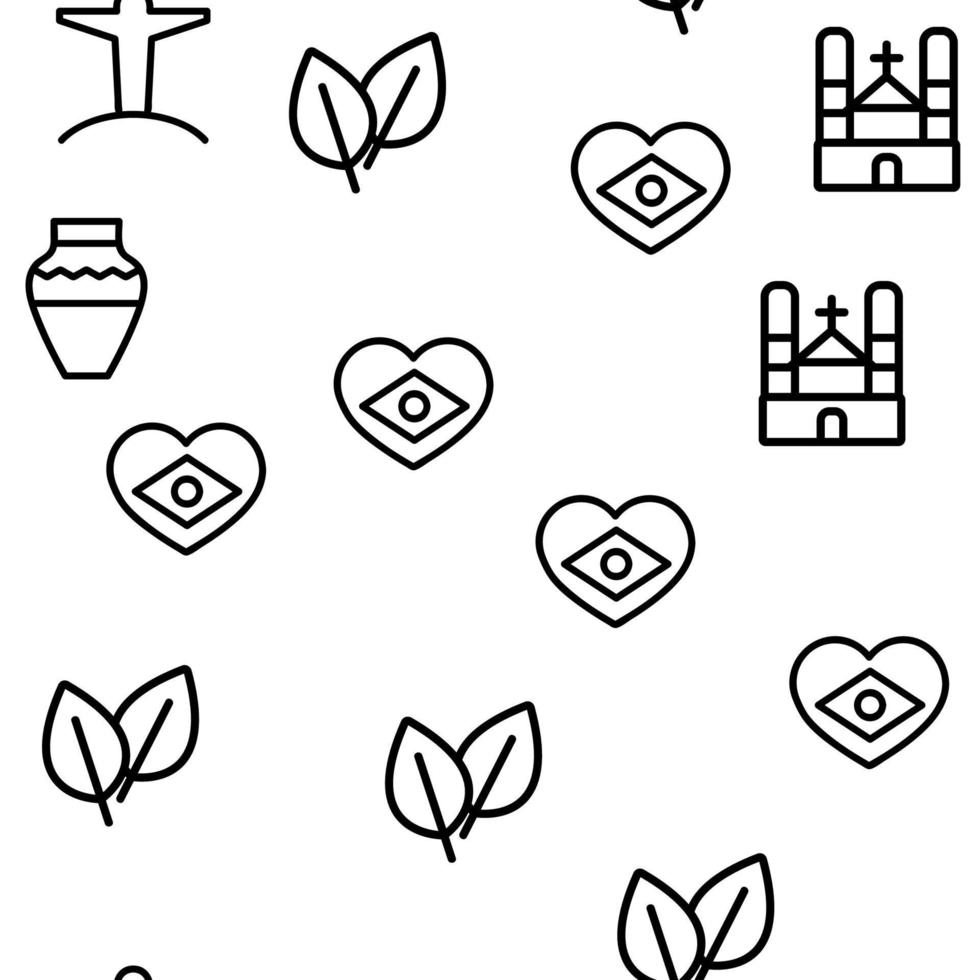 Brazil National Country Vector Seamless Pattern