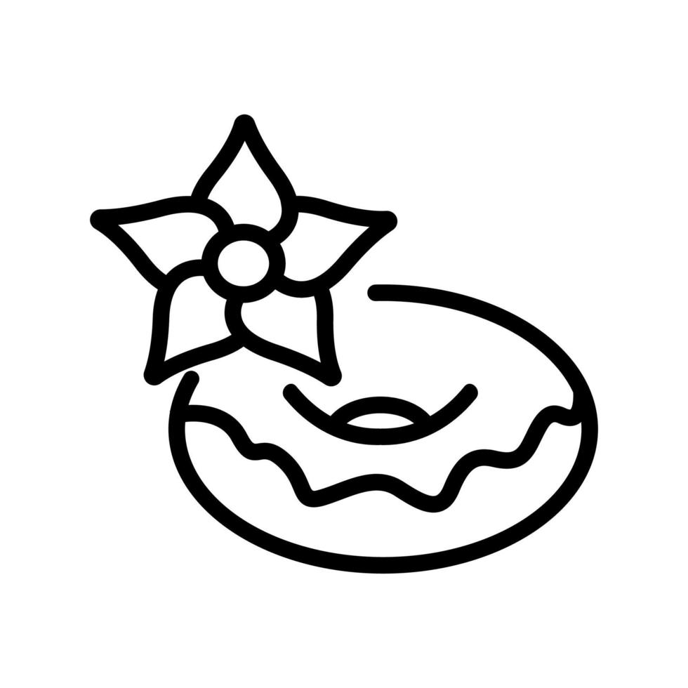 vanilla on donut icon vector outline illustration