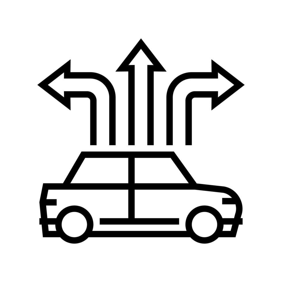 car directions line icon vector illustration
