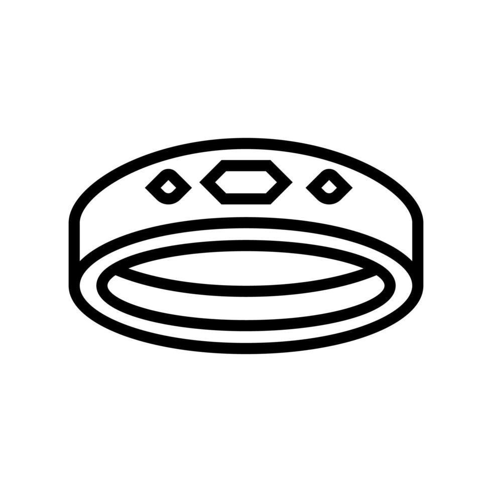 Ilustración de vector de icono de línea de joyería de anillos