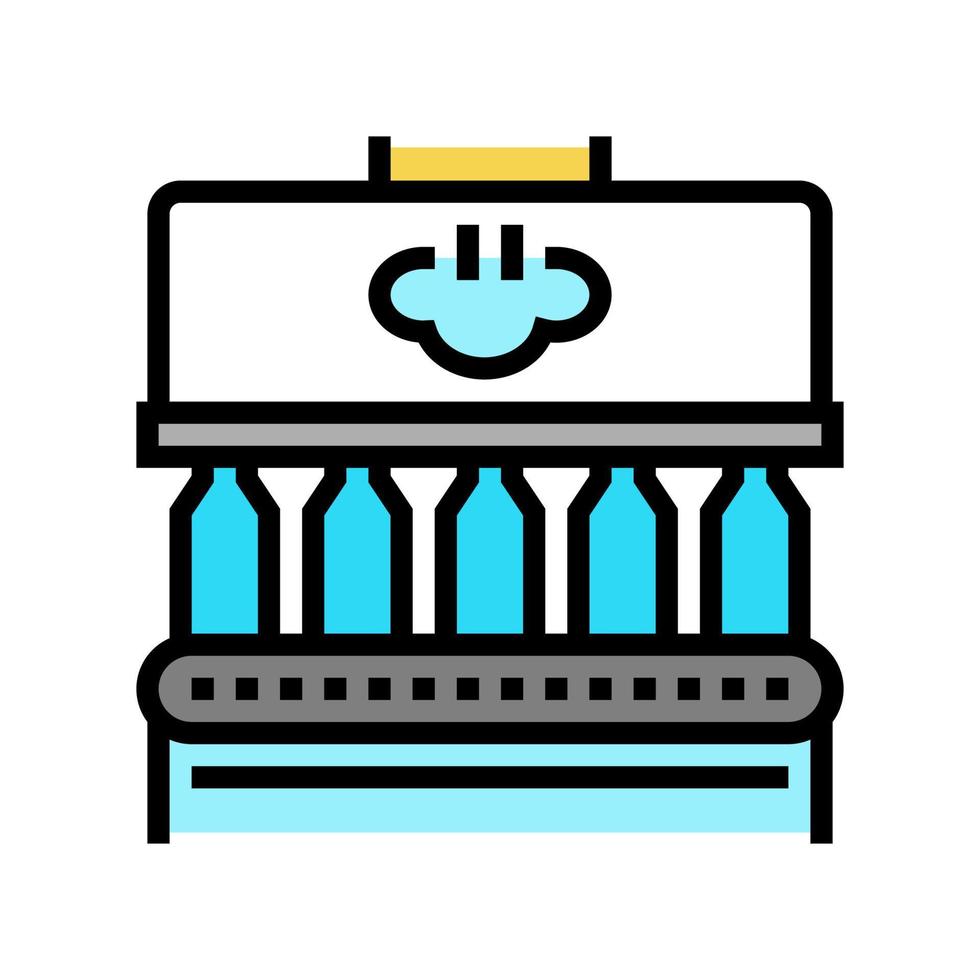cooling glass bottle factory equipment color icon vector illustration