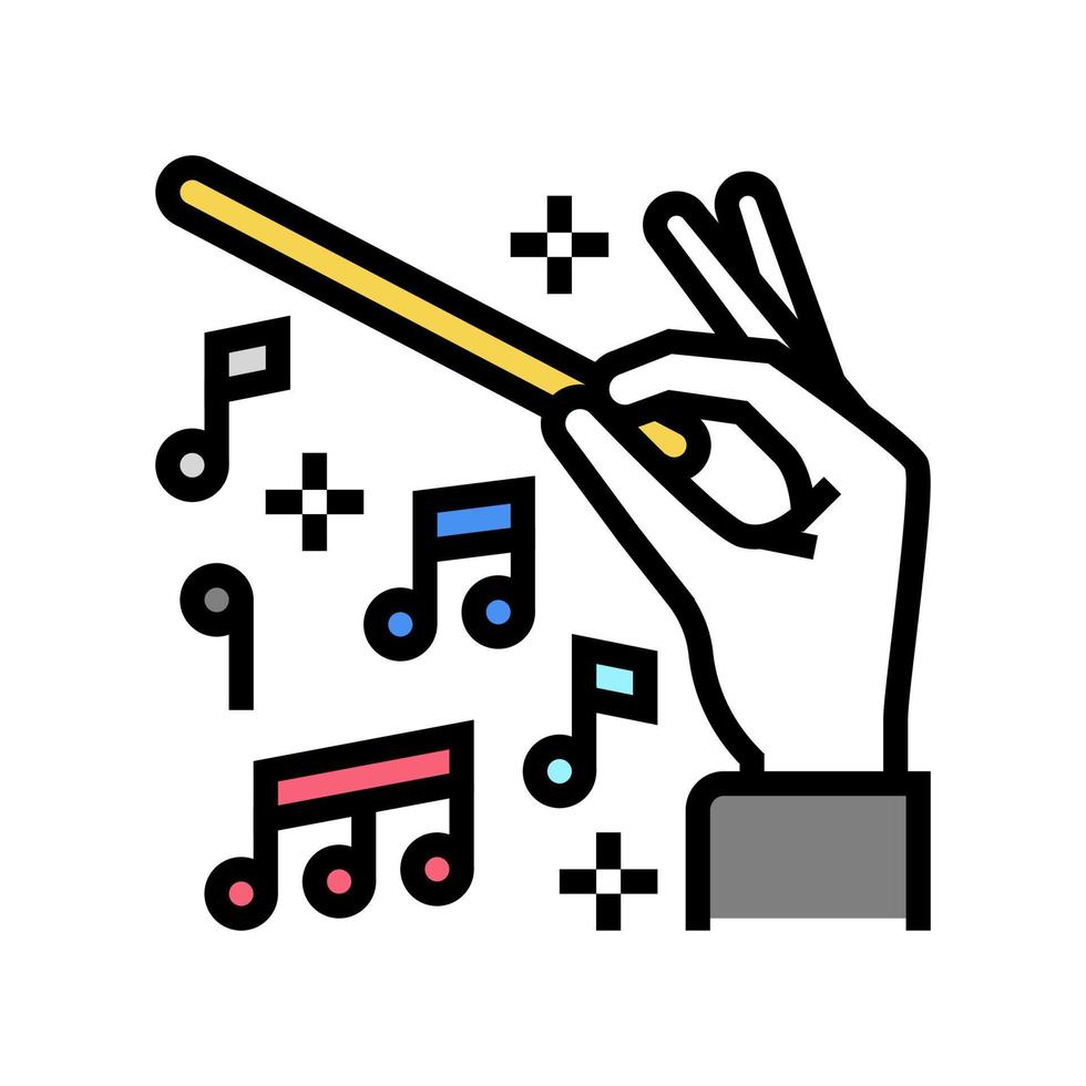 Ilustración de vector de icono de color de concierto de música clásica