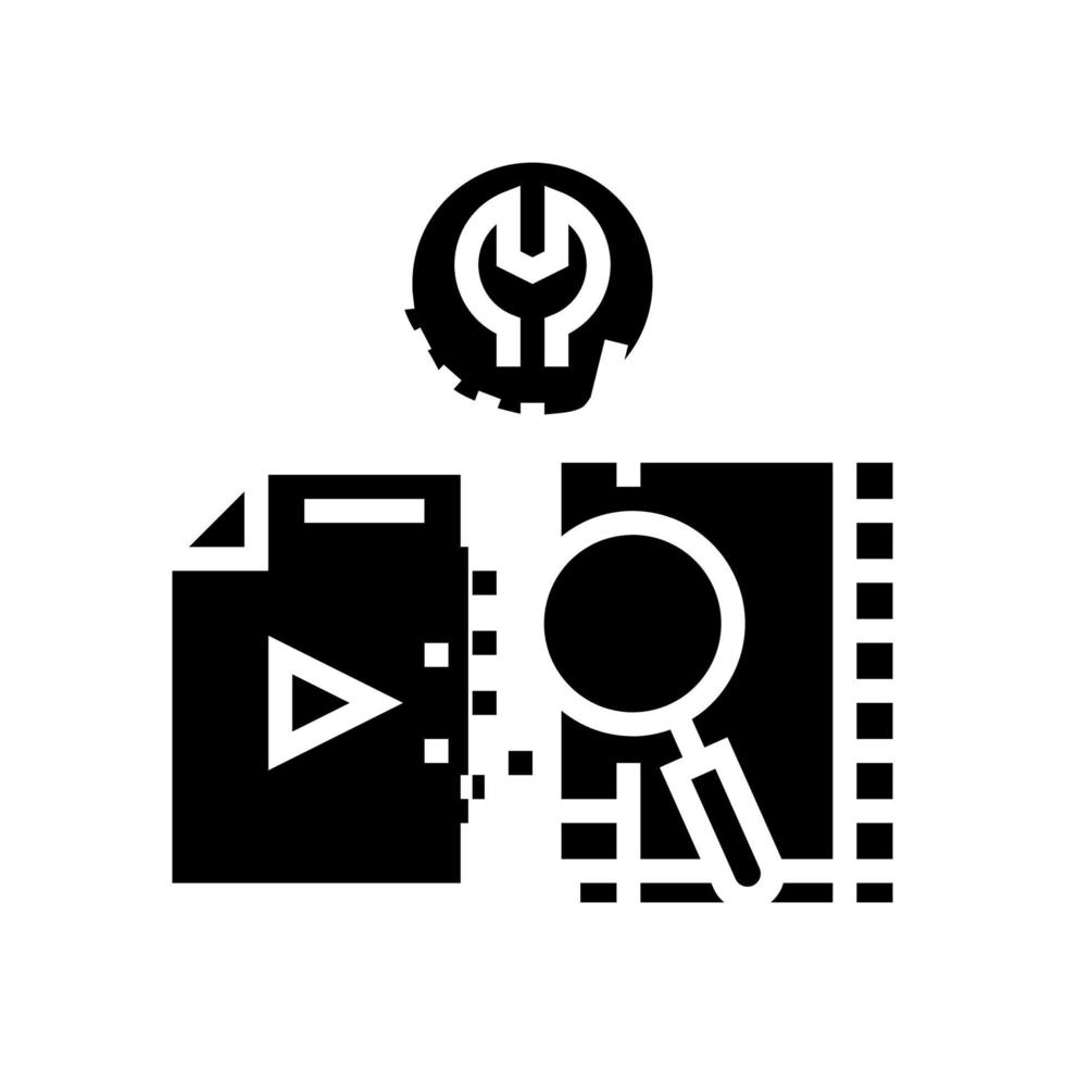 tape data recovery glyph icon vector illustration