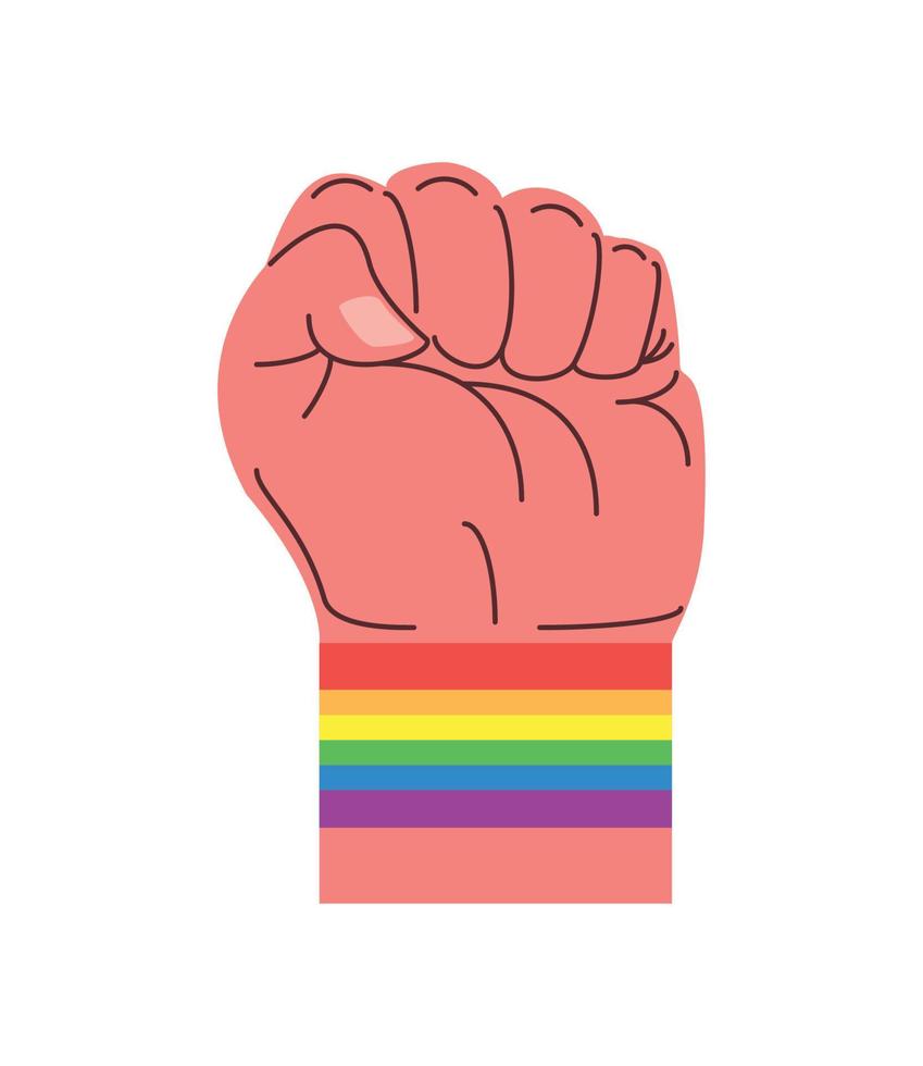 pride lgbtq raised hand vector