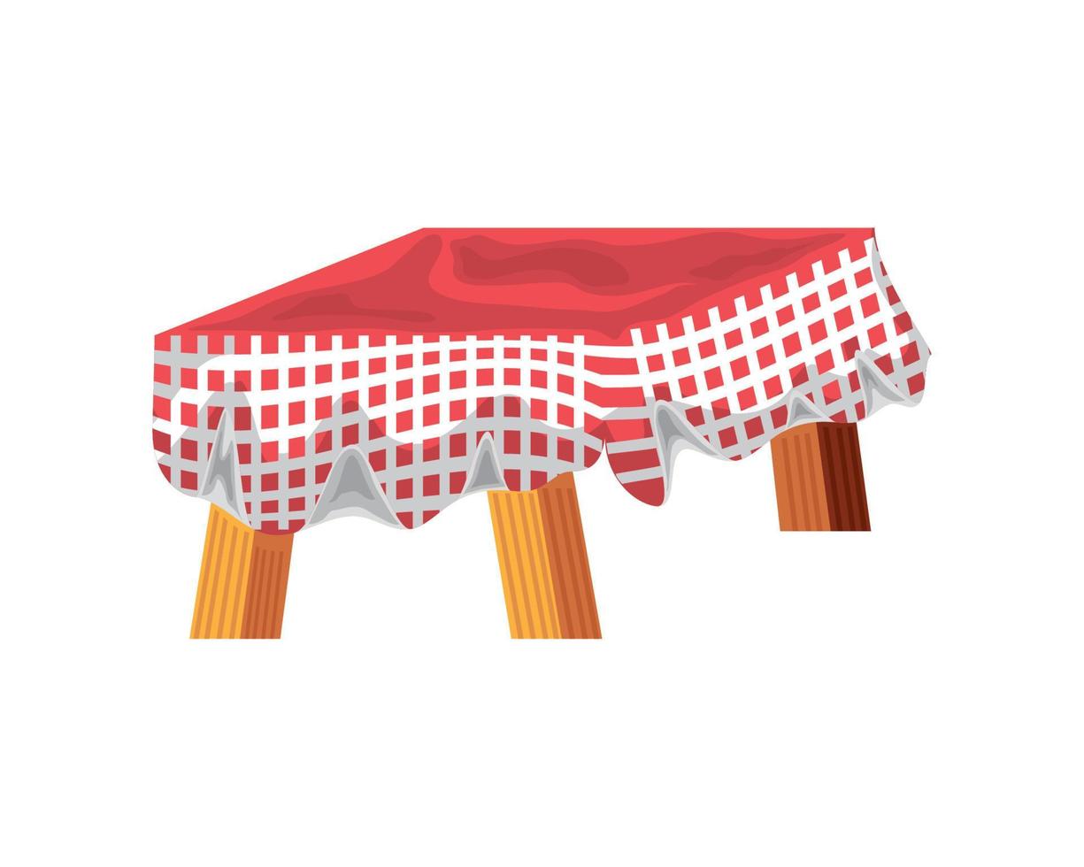 mesa de picnic con mantel vector