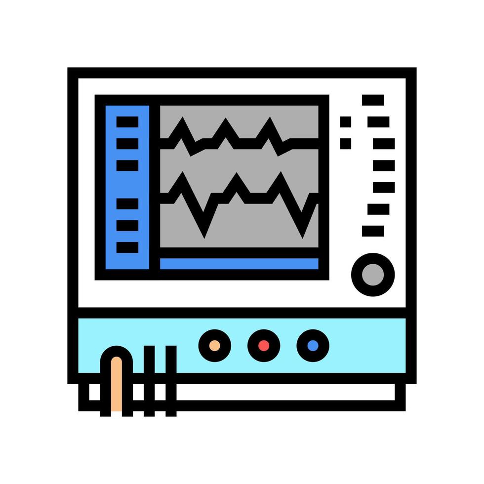 Ilustración de vector de icono de color de monitor de ritmo cardíaco