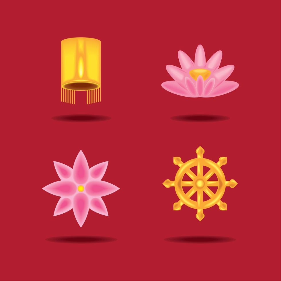 icons flower and lamp vector